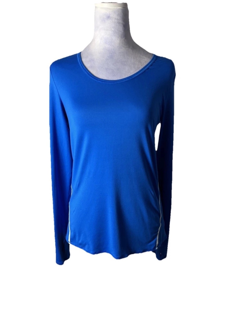 Athleta Long-Sleeve Scoop Neck Top - Blue with thumb holes Sz S